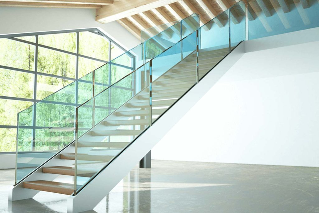 Stairs with glass